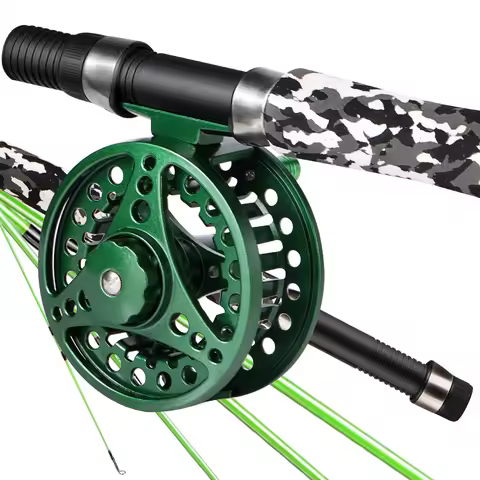 Sougayilang 9"5# Fly Fishing Rod Reel Combo 5 Sections Carbon Fiber Fishing Rod with Fly Fishing Ree