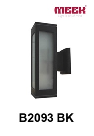 โคมไฟติดผนังภายนอก MEER รุ่น B2093 BK แบบ LED พร้อมไฟ LED และตัวแปลงไฟ แบบ 2 ช่อง
