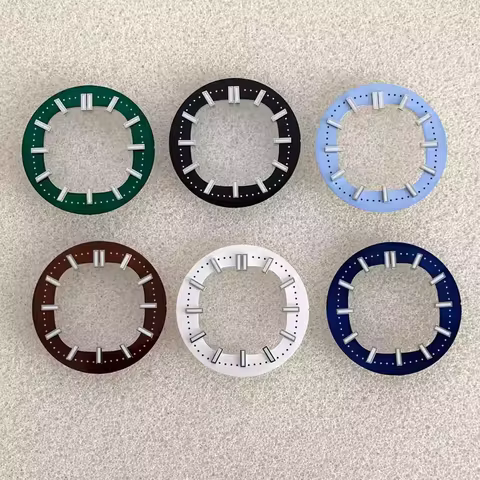 30.5mm nh70 dial brown blue green white nautil dial for nh38/nh70 movement skeletal movement dial op