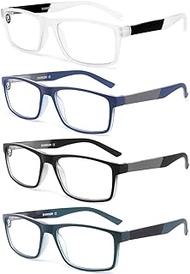 DONGDI Blue Light Blocking Reading Glasses 4 Pack Computer Readers for Women Men,Anti Glare UV Ray Filter Eyeglasses