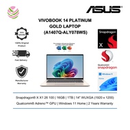 Asus Vivobook 14 A1407Q-ALY078WS 14" WUXGA Platinum Gold Laptop ( X1 26 100, 16GB, 1TB, Qualcomm, W1