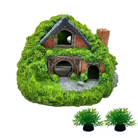 Creative Hobbit House fish tank decor miniature fish tank accessories fish House tank hideaway hut S