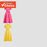 B131-MAY25-A-4-Belt Button Dress-DRB131PBD1296  B131-MAY25-A-4- Gaun dengan butang tali pinggang-DRB