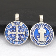 [Spiritual Gift SG] St. Benedict Exorcism Amulet Pendant (2Pcs) - Alloy Metal Necklace/Keychain for 