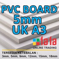 pvc foam board papan potongan tebal 5mm ukuran a3 (29.7x budggu 2920zw