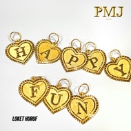 【Perai Mega Jewellery】Loket Huruf Emas 916 Loket Nama Bajet Buah Rantai Emas 916 Hadith Pendant Alph