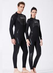 《旅遊生活》Dive&amp;Sail 3mm長袖連身濕式防寒衣(全黑) 水母衣 防曬衣 潛水衣 衝浪衣 浮潛服 冬泳 潛水服