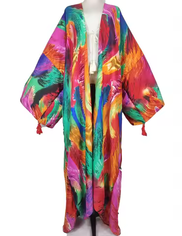 Beautiful 2021 Autumn Winter Long Sleeve Cotton Duster Coat For Women Middle East Beach Muslim Kafta