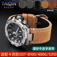 Casio Watch Strap G-SHOCK Casio GST-B100/W300/400G/S120/W130L Genuine Leather Watch Strap Accessories