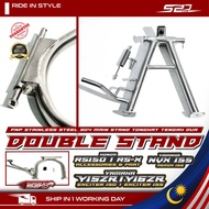 Double Stand RS150 RSX Y15 Y16 NVX V2 AEROX 304 Stainless Steel Main Stand Tongkat Tengah Dua Chrome