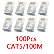 KEBIDU 100pcs Cat6 Cat5e RJ45 Connector Modular Plug Cable Network Plugs Gold-Plated Ethernet PC Har