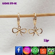 RIBBON EARRINGS WEIGHT BELOW 2 GRAMS, GRADE 375-8K