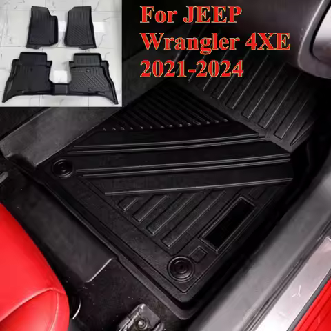 3D TPE Left Hand Driver Car Floor Mat for JEEP Wrangler 4XE 2021-2024 Car Mat Floor Liner Carpet Aut