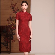 Retro Chinese Style Improved Cheongsam Elegant Slimming Dinner Dating Engagement Dress for Women Sex