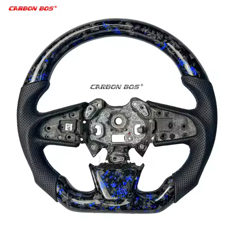 Blue forged carbon fiber Steering wheel for Clio Renault Megane 4 Car Steering wheel with perforatio
