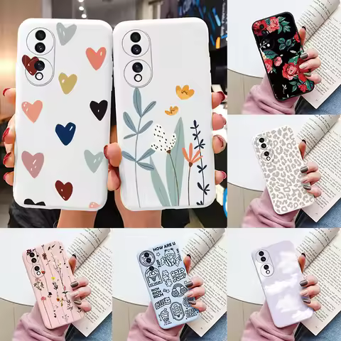 Flower Funda For Honor 70 5G Capa Honor70 Phone Case Soft Silicone Cute Cat Bear Back Cover For Hono