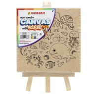 Bộ Khung Tranh Mini Wooden Canvas With Easel 11 x 11 cm Kèm Giá Vẽ - Colormate 113837