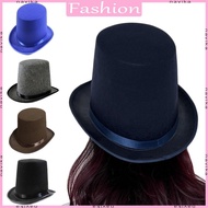 NAV Vintage Fedora Top Hat Solid Color Short Brim Top Hat Western Cowboy Hat for Boy Men Adults Cap 