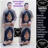 baju muslim pria setelan sarung batik//baju Koko pria asli batik solo