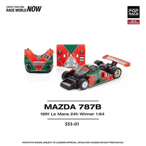 POP RACE 1:64 Simulated Supercar Ornament Mazda 787B-91 Le Mans Championship Racing Alloy Model Coll