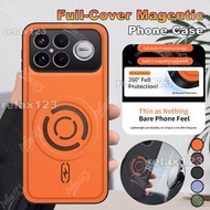 For Redmi K90 K80 K70 Pro Max Luxury Magnetic Frosted Side Anti-slip Strips Skin-friendly PU Leather