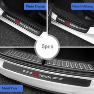 1/4/5 Pcs Sticker Pelindung Sill Plate Stiker Pelindung Pijakan Lantai Pintu Mobil