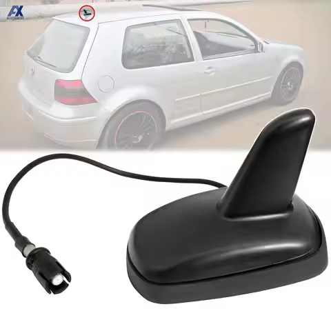 Black Shark Fin Car Roof Mount Antenna Aerial Base Must AM FM With Plug For VW Golf Mk4 Mk5 Polo Jet