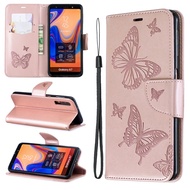 XICCI for Samsung A7 2018 A750/J6 Plus/J4 Plus/J6 201/J4 2018 Phone Case Embossed Butterfly Wallet F