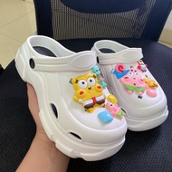 Sục Cross Đế Cao 6cm Nữ Hình JD 3D Dép Crocs Tông Dáng 3 Màu Size 36-41 4Seasons Shoe .Store