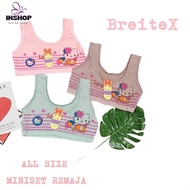 (3 pcs) HELLO KITY MOTIF GIRLS' SCREEN-PRINTED MINISET WITHOUT FOAM, T-SHIRT MATERIAL, SPORT BRA BRE