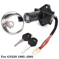 For Suzuki GN250 1985-2001 Ignition Switch Lock Keys Fuel Tank Cap GN 250 1985 1986 1987 1988 1989 1
