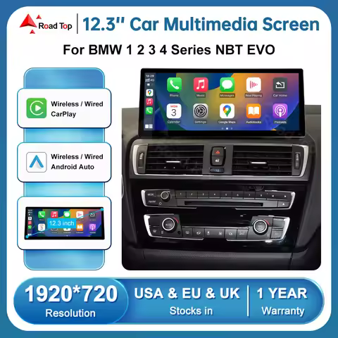 12.3'' Ultra-thin Screen Wireless Carplay Car Multimedia Display For BMW 1 2 3 4 Series F20 F21 F22 