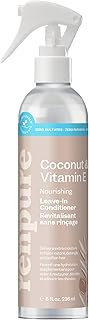 RENPURE Plant Based Natural Leave In Conditioner Spray - Hydrating Vitamin E & Coconut Oil Deep Cond
