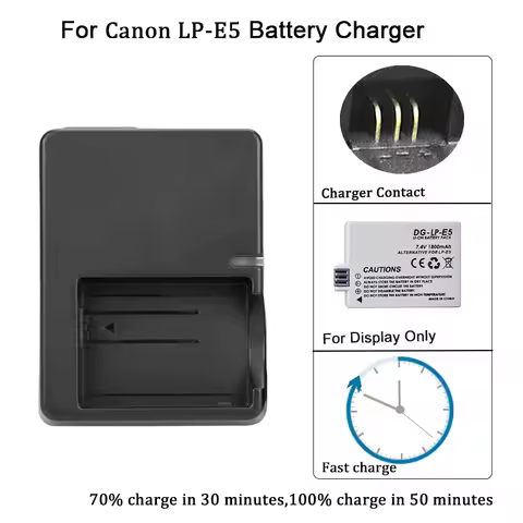 LC-E5 E5C E5E Battery Charger For Canon LP-E5 EOS1000D,450D,500D, Kiss F, Kiss X2, Kiss X3, Rebel T1
