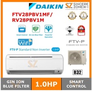 Daikin FTV28PB / RV28PB R32 1HP WIFI Air Conditioner Gin-ION Filter Standard Non Inverter (FTV28PB /