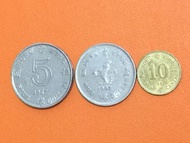 #02❤️1987年香港女王頭硬幣/伍圓(5元)、壹圓(1元)、壹亳(1毫)