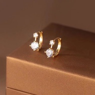 Diamond Earrings Fashionable Simple Rhinestone Diamond Ring Earrings