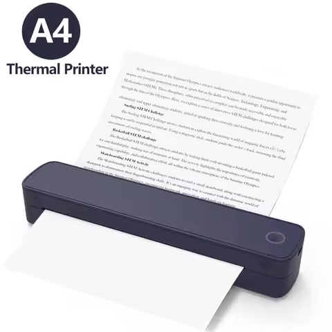 A4 Portable Thermal Printer Mini Desktop Printer A4 Paper Inkless Photo PDF Document Tattoo HD Print