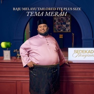Tema Merah / Pink - PLUS SIZE Baju Melayu Tailored Fit Bulan Bintang 2025 (NEW)