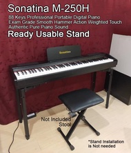 Exam Grade 88 Keys Digital Piano Professional Portable Smooth Dynamic Hammer Action Weighted Touch Piano Keyboard Sonatina M-250H Weighted Keys Piano Portable Digital Piano Hammer Action Piano T Shape Stand