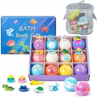 Bath Bombs for Kids with Surprise Toys Inside, 6/12 Pack Colorful Fizzing Bath Bomb Gift Set for Boy