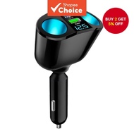 4-in-1 Car Charger 12V 24V Fast Charger Rotatable Dual USB Ports Bidirectional Car Charger DC 12V/24