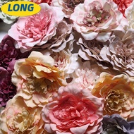 LONNGZHUAN 5PCS Peony Flower Heads, Scrapbooking Silk Flower Artificial Flower, Heads Pink Purple Re