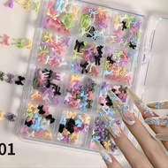 16-compartment butterfly resin nail art accessories colorful nail art accessories cube-shaped mood r