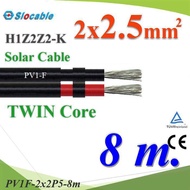 8 Meters Solar Wire PV1 H1Z2Z2-K 2x2.5 Sq.mm. DC Cable Double Line