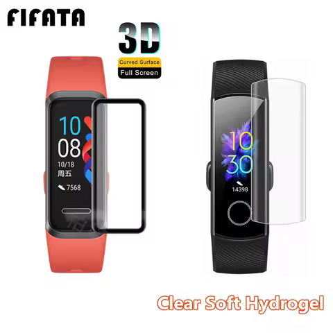 FIFATA 3D Curved Surface & Soft Hydrogel HD Clear TPU Protection Film For Huawei Honor Band 4 5 5i 3
