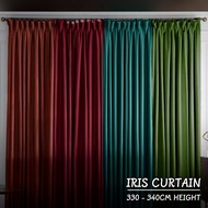lilacscurtain - Iris Hook/Eyelet Mix Langsir Blackout Curtain (330cm-340cm)