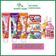 KODOMO Toothpaste and Mouthwash for Children 40g/80ml Safe to Swallow Fruit Flavor Orange - Strawber