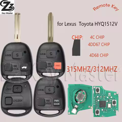 Zz FCC ID: HYQ1512V 315MHZ 4D67 4D68 4C Chip For Toyota Lexus ES 250 GS SC 300 LS 400 LX 450 1989-20