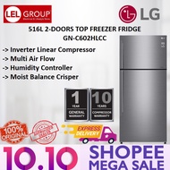 LG 516L FRIDGE LG REFRIGERATOR GN-C602HLCC 516L Platinum Silver Top Freezer with Inverter Linear Com